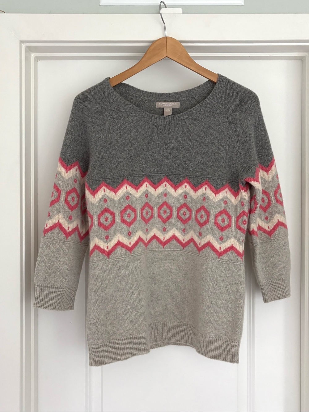 Banana Republic 100% Cashmere Fair Isle Sweater S